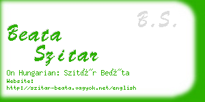 beata szitar business card